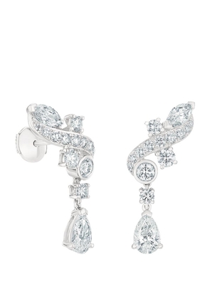 De Beers Jewellers White Gold And Diamond Adonis Rose Earrings