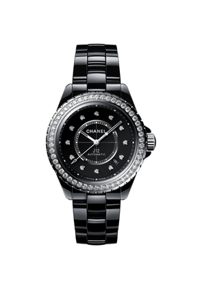 Chanel Ceramic, Steel And Diamond J12 Calibre 12.1 Watch 38Mm