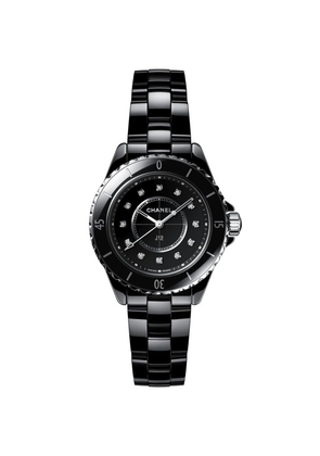 Chanel Ceramic, Steel And Diamond J12 Watch 33Mm