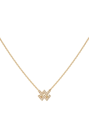 Engelbert Yellow Gold And Diamond Star Sign Aquarius Necklace