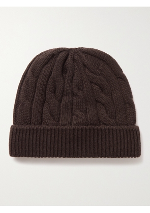 Loro Piana - Cable-Knit Baby Cashmere Beanie - Men - Brown