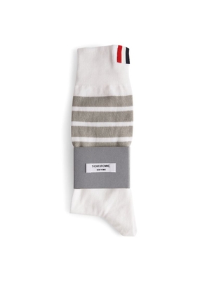 Thom Browne Cotton-Blend 4-Bar Mid-Calf Socks