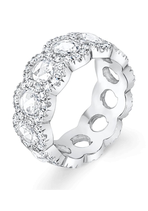 David Morris White Gold And Diamond Rose Cut Eternity Ring