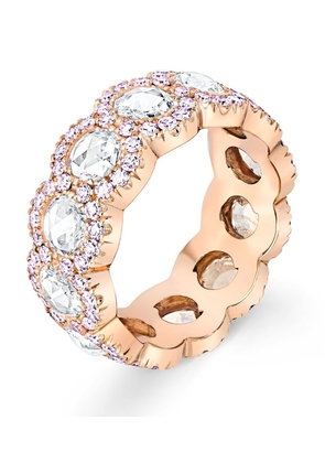 David Morris Rose Gold And Diamond Rose Cut Eternity Ring