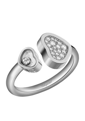 Chopard White Gold And Diamond Happy Hearts Ring