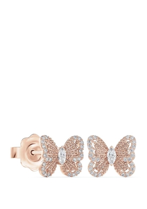 De Beers Jewellers Rose Gold And Diamond Portraits Of Nature Butterfly Stud Earrings