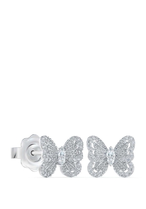 De Beers Jewellers White Gold And Diamond Portraits Of Nature Butterfly Stud Earrings