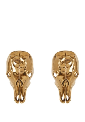 Balmain Buffalo Skull Stud Earrings