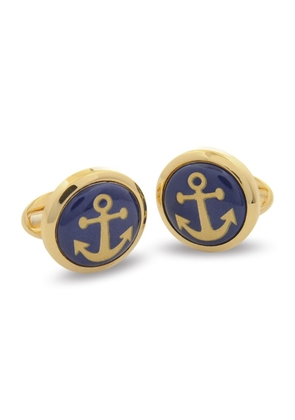 Halcyon Days Yellow Gold-Plated Anchor Cufflinks