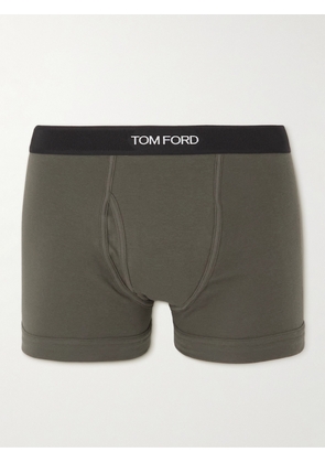 TOM FORD - Stretch-Cotton Boxer Briefs - Men - Green - S