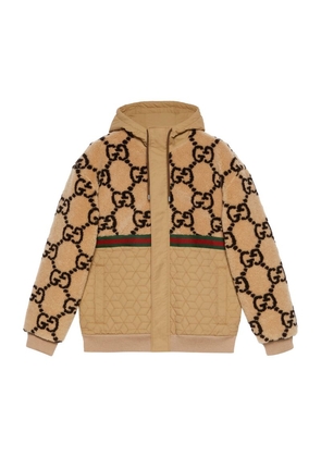 Gucci Faux Fur Gg Jacquard Jacket