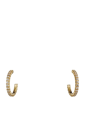 Cartier Small Yellow Gold And Diamond Étincelle De Cartier Hoop Earrings