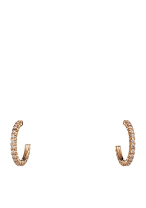 Cartier Small Rose Gold And Diamond Étincelle De Cartier Hoop Earrings