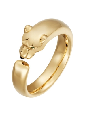 Cartier Yellow Gold, Tsavorite Garnet And Onyx Panthère De Cartier Ring