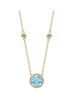 Kiki Mcdonough Yellow Gold, Diamond And Blue Topaz Grace Necklace