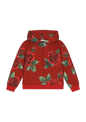 Dolce & Gabbana Kids Cotton Rose Print Hoodie (2-6 Years)