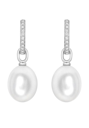 Kiki Mcdonough White Gold, Diamond And Pearl Classics Earrings