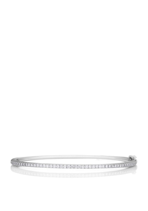De Beers Jewellers White Gold And Micropavé Diamond Db Classic Bangle