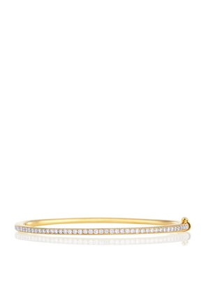 De Beers Jewellers Yellow Gold And Micropavé Diamond Db Classic Bangle