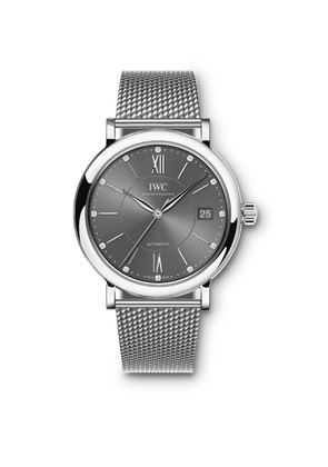 Iwc Schaffhausen Stainless Steel And Diamond Portofino Automatic Watch 37Mm