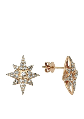Bee Goddess Rose Gold And Diamond Venus Star Earrings