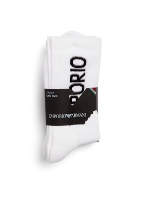 Emporio Armani Cotton-Blend Logo Socks (Pack Of 3)