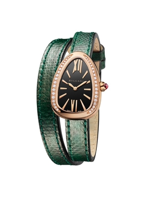 Bvlgari Rose Gold And Diamond Serpenti Watch 32Mm