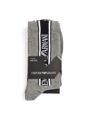 Emporio Armani Logo Tape Socks (Pack Of 2)