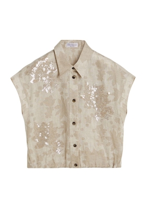 Brunello Cucinelli Kids Sequinned Floral Shirt (4-12 Years)