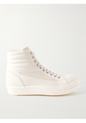 DRKSHDW By Rick Owens - Vintage Suede-Trimmed Canvas High-Top Sneakers - Men - White - EU 41