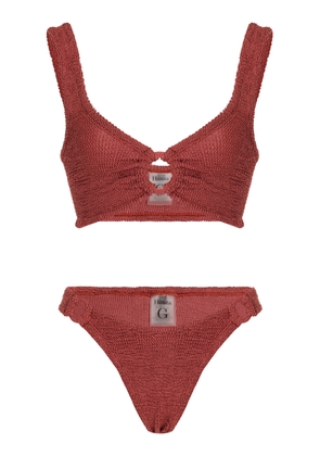 Hunza G - Hallie Seersucker Bikini Set - Red - OS - Moda Operandi
