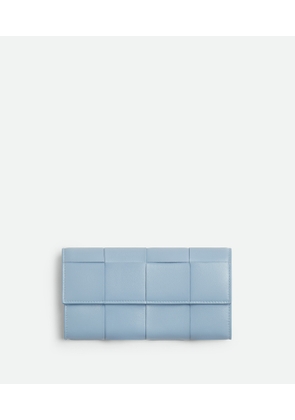 Bottega Veneta Cassette Large Flap Wallet - Blue - Woman - Lambskin