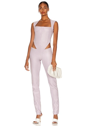 LaQuan Smith Cutout Jumpsuit in Lilac Ice - Lavender. Size S (also in ).