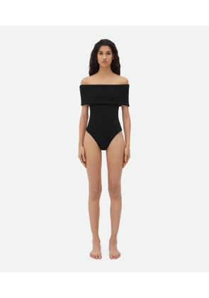 Bottega Veneta Stretch Nylon Off-the-shoulder Swimsuit - Black - Woman - XS - Nylon & Elastane