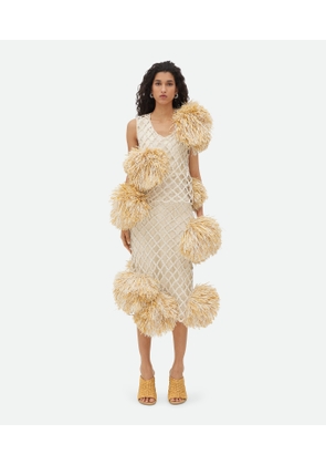 Bottega Veneta Paper Mesh Crochet Top With Pompom - White - Woman - S - Paper & Viscose