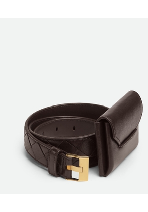 Bottega Veneta Intrecciato Watch Pocket Belt - Brown - Woman - 28 - Calfskin