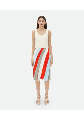 Bottega Veneta Fluid Viscose Stripe Skirt - Multicolor - Woman   Viscose & Elastane