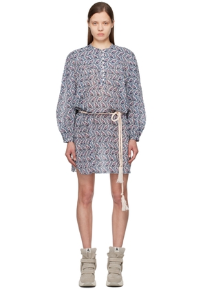 Isabel Marant Etoile Off-White & Blue Kildi Minidress