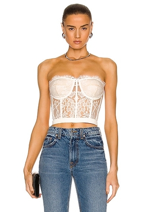 Alexander McQueen Lace Bustier in Ivory - Ivory. Size 36 (also in ).