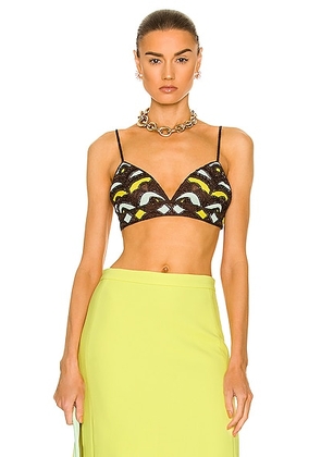 Emilio Pucci Totem Embroidery Top in Acqua & Lime - Brown. Size 38 (also in ).
