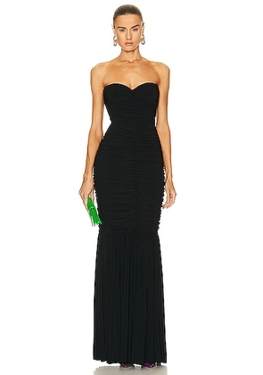 Norma Kamali Slinky Fishtail Gown in Black - Black. Size M (also in L, S, XS).