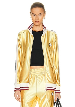 Moncler Genius x Palm Angels Zip Up Cardigan in Gold - Metallic Gold. Size XXS (also in S).