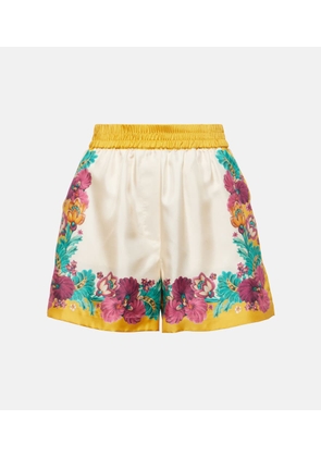 La DoubleJ Floral silk shorts
