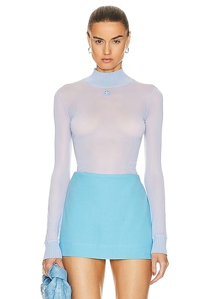 Courreges 2nd Skin Long Sleeve Top in Sky - Baby Blue. Size XS (also in ).