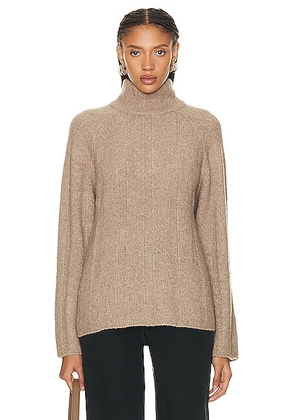 Loulou Studio Donna Turtleneck Sweater in Brown - Beige. Size L (also in M, S, XS).