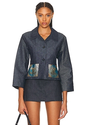 chanel Chanel Sequin Coco Denim Jacket in Dark Blue - Blue. Size 38 (also in ).