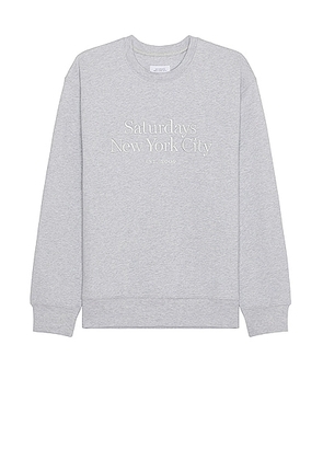 SATURDAYS NYC Bowery Miller Standard Crew in Ash Heather - Grey. Size M (also in XL/1X).