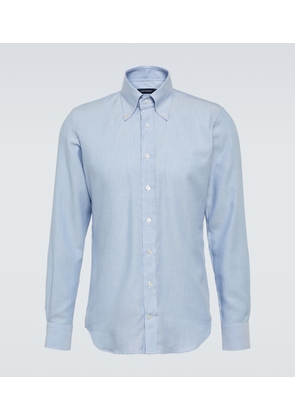 Thom Sweeney Cotton and cashmere Oxford shirt
