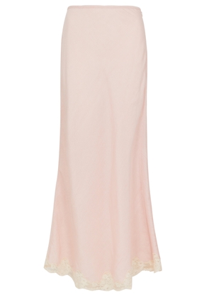 Rixo Crystal Lace-trimmed Maxi Skirt - Pink - 14 (UK14 / L)