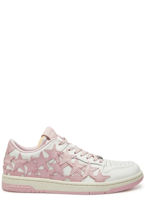 Amiri Stars Leather Sneakers - White And Pink - 36 (IT36 / UK3), Amiri Trainers, Round toe - 36 (IT36 / UK3)
